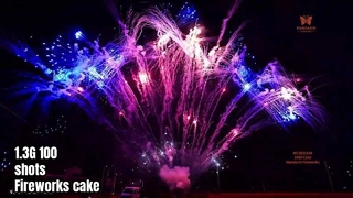 Liuyang 100 Shot Tampilan Profesional Kembang Api Kue 1.3G UN0335 kembang api