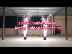 1300W 360 Rotasi Bergerak Dual Double Head Cold Sparkler Spinning Stage Cold Spark Machine