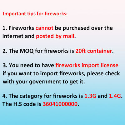 Hot Wholesale 20 Shots Cake Box Fireworks From Liuyang 500G Safety Outdoor Pyrotechnic Salute 1.4g Un0336 Fireworks