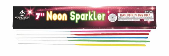 Pernikahan 7 ''Inch Neon Sparklers, Multi Colored Sparklers Dengan Efek Golden Sparklers