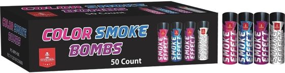 90s Pull Ring Colorful Smoke Bomb Tube Fireworks 40 * 130mm Untuk Perayaan