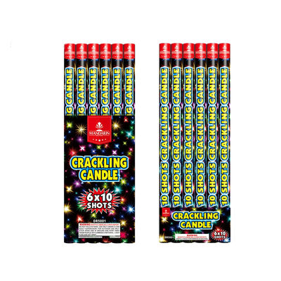10 Tembakan Kembang Api Mandarin yang Disesuaikan, 0.025CBM Crackling Roman Candles